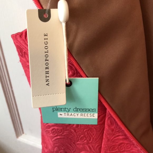 NWT Ella Lace Sheath Dress, cut flower detailing, bright coral color - Picture 10 of 11